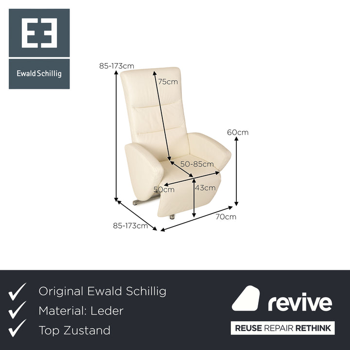 Ewald Schillig Movie Star Leder Sessel Weiß Funktion Relaxsessel