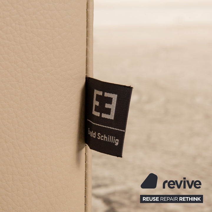 Ewald Schillig Platinium Leder Sofa Garnitur Creme Dreisitzer Zweisitzer Sessel Couch