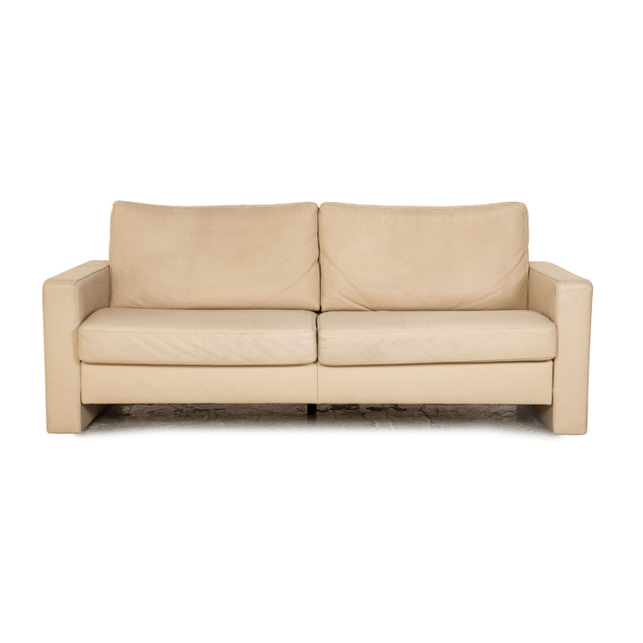 Ewald Schillig Platinium Leder Zweisitzer Creme Sofa Couch