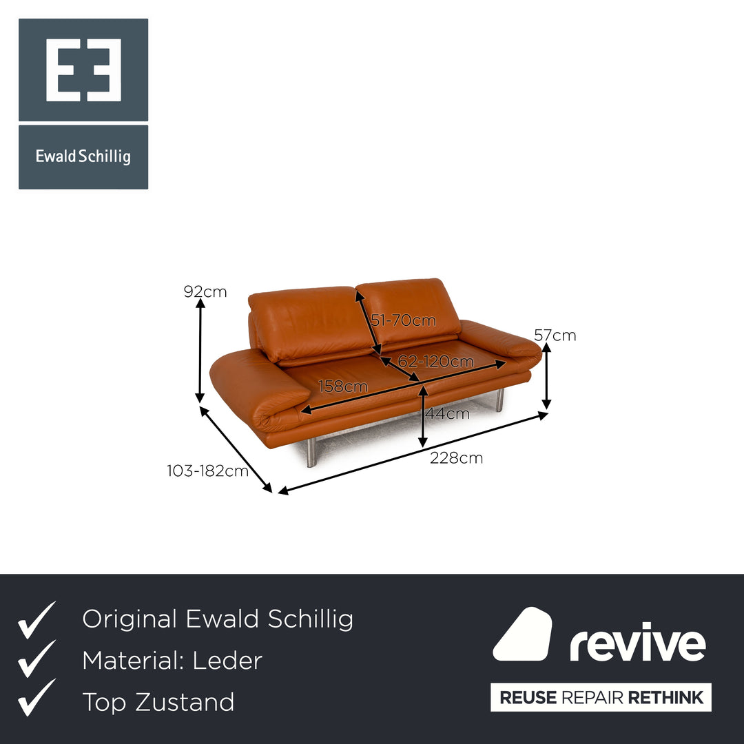 Ewald Schillig Quinn Leder Zweisitzer Braun Funktion Relaxfunktion Sofa Couch