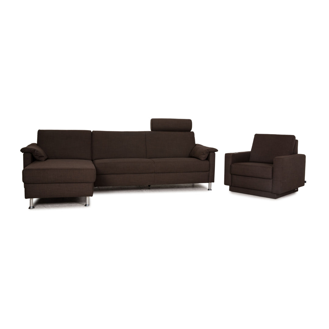 Ewald Schillig Selection Plus fabric sofa set brown armchair couch