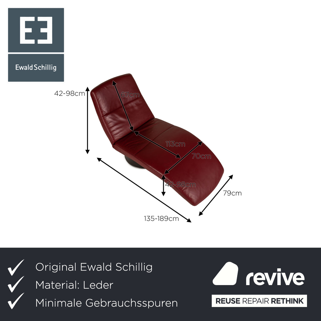 Ewald Schillig Silence Leather Lounger Red