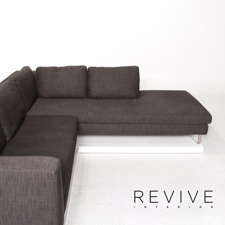 Ewald Schillig Stoff Ecksofa Anthrazit Grau Sofa Couch #12892