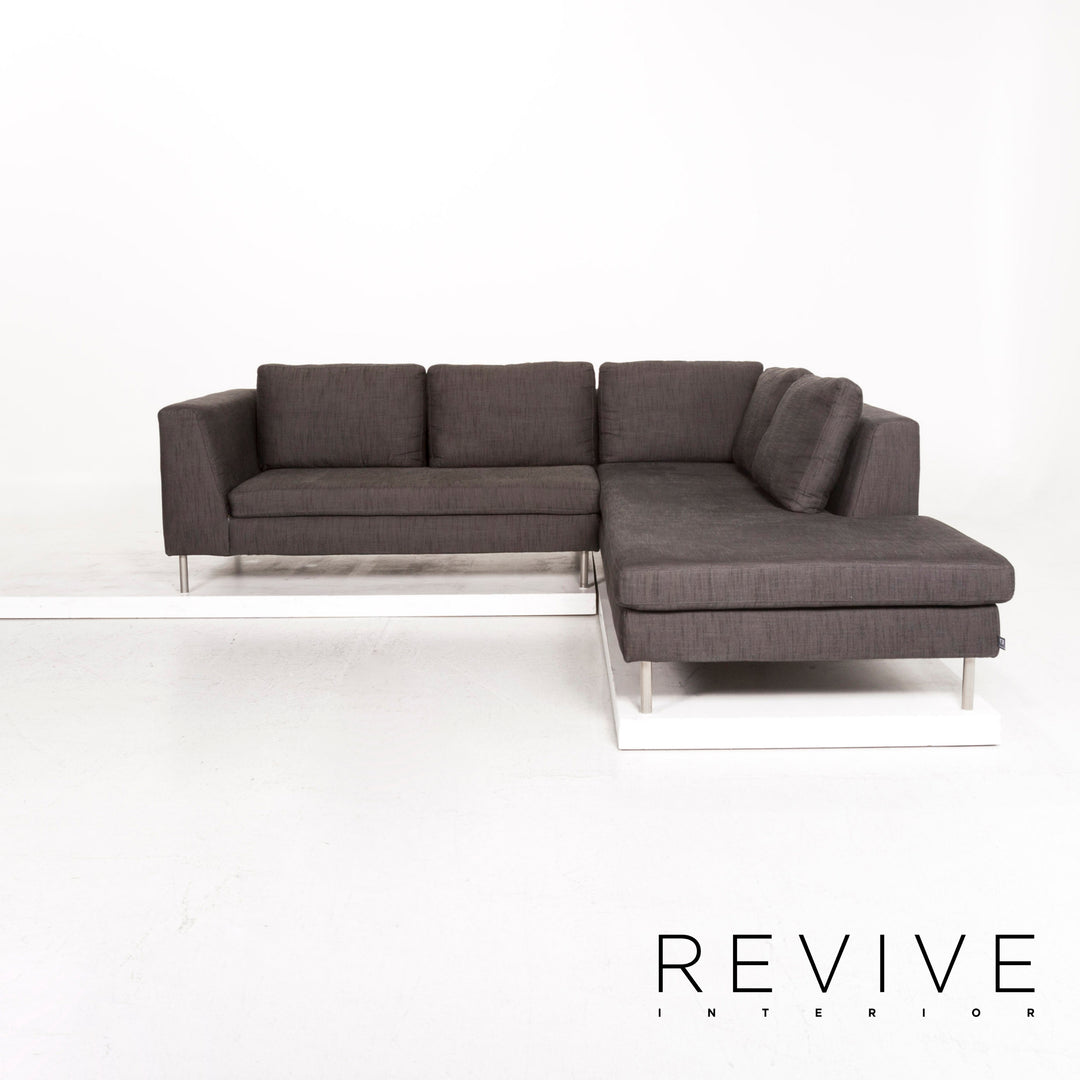 Ewald Schillig Stoff Ecksofa Anthrazit Grau Sofa Couch #12892