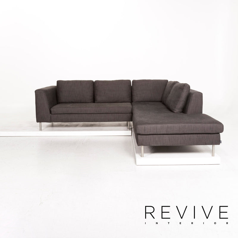 Ewald Schillig Stoff Ecksofa Anthrazit Grau Sofa Couch 