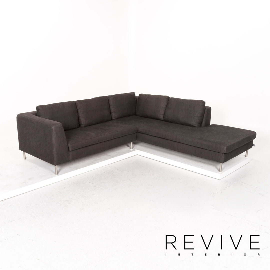 Ewald Schillig Stoff Ecksofa Anthrazit Grau Sofa Couch #12892