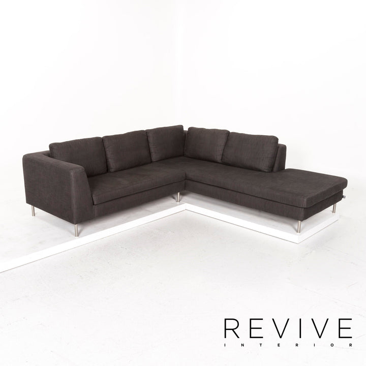 Ewald Schillig Stoff Ecksofa Anthrazit Grau Sofa Couch #12892