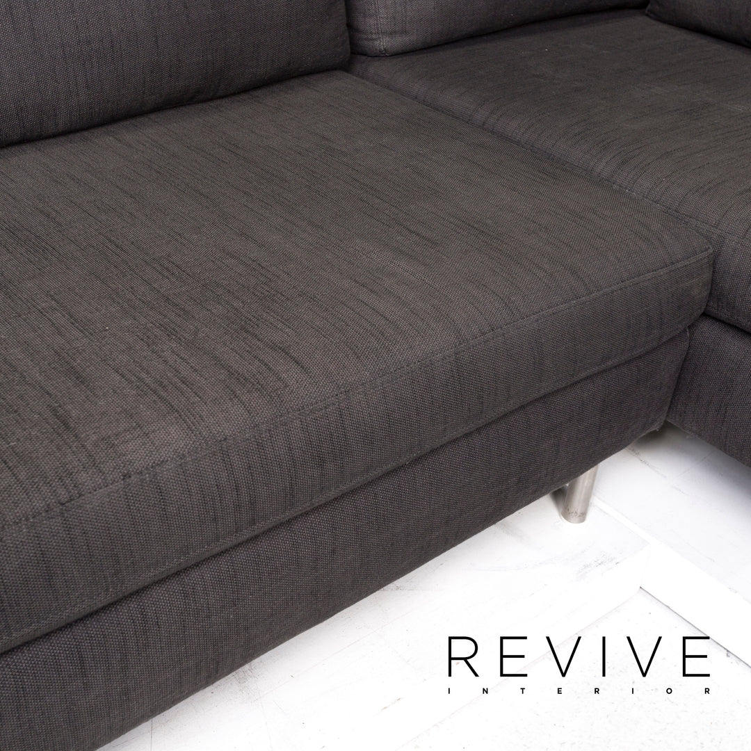 Ewald Schillig Stoff Ecksofa Anthrazit Grau Sofa Couch #12892