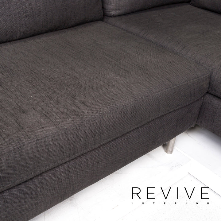 Ewald Schillig Stoff Ecksofa Anthrazit Grau Sofa Couch #12892