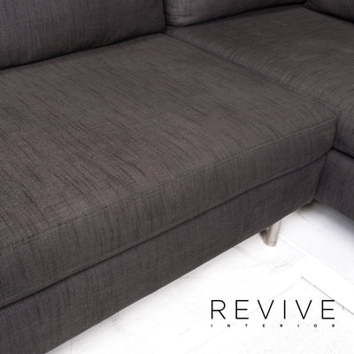 Ewald Schillig Stoff Ecksofa Anthrazit Grau Sofa Couch #12892