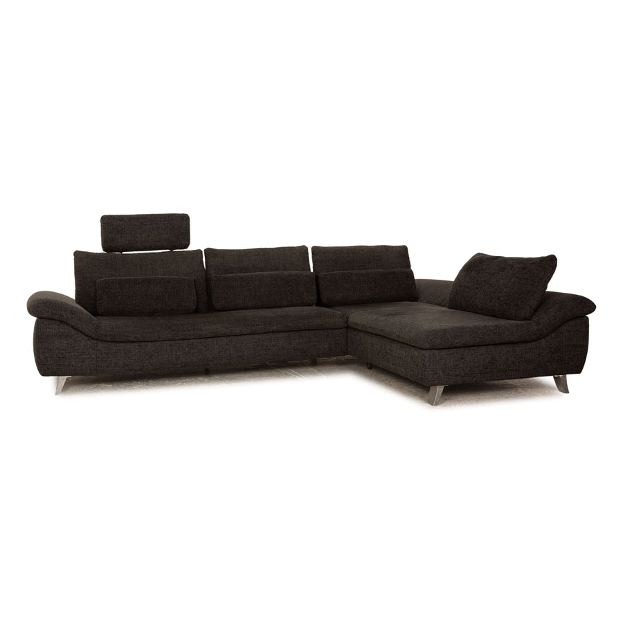 Ewald Schillig Stoff Ecksofa Grau Recamiere Rechts Sofa Couch manuelle Funktion