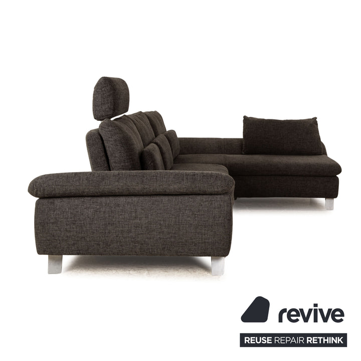 Ewald Schillig Stoff Ecksofa Grau Recamiere Rechts Sofa Couch manuelle Funktion
