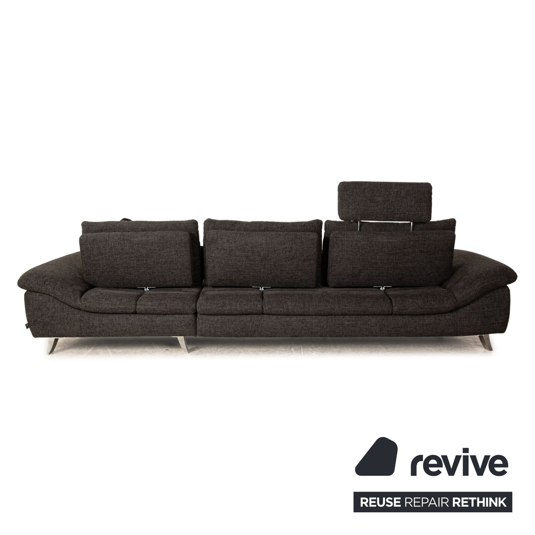 Ewald Schillig Stoff Ecksofa Grau Recamiere Rechts Sofa Couch manuelle Funktion
