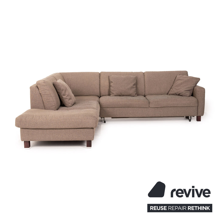 Ewald Schillig Stoff Ecksofa Graubraun Schlaffunktion Funktion Schlafsofa Couch Sofa