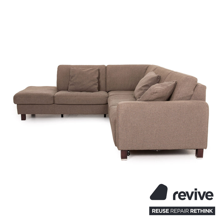Ewald Schillig Stoff Ecksofa Graubraun Schlaffunktion Funktion Schlafsofa Couch Sofa