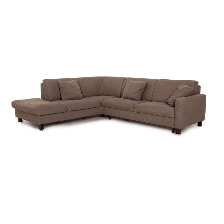 Ewald Schillig Stoff Ecksofa Graubraun Schlaffunktion Funktion Schlafsofa Couch Sofa