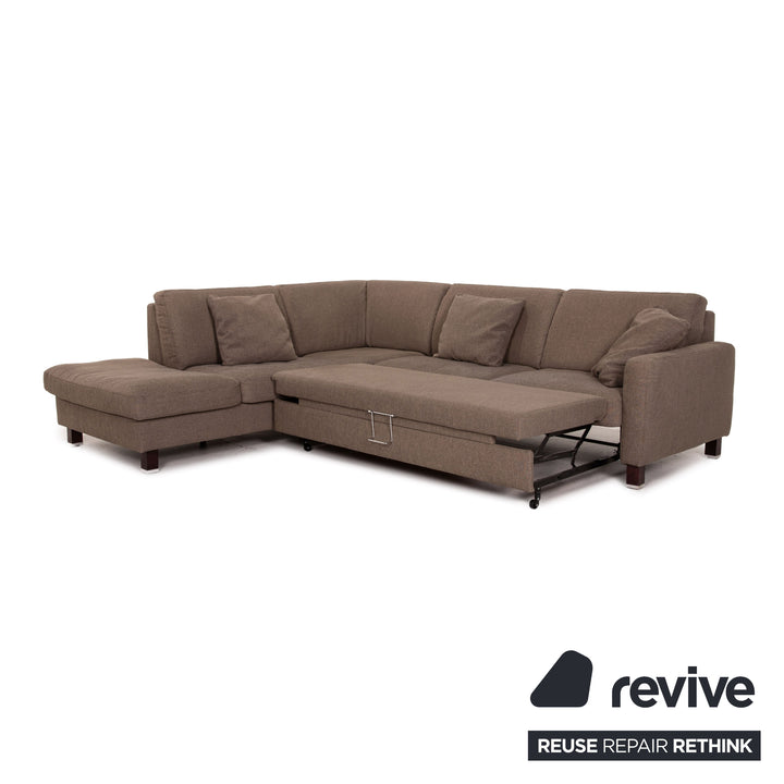 Ewald Schillig Stoff Ecksofa Graubraun Schlaffunktion Funktion Schlafsofa Couch Sofa