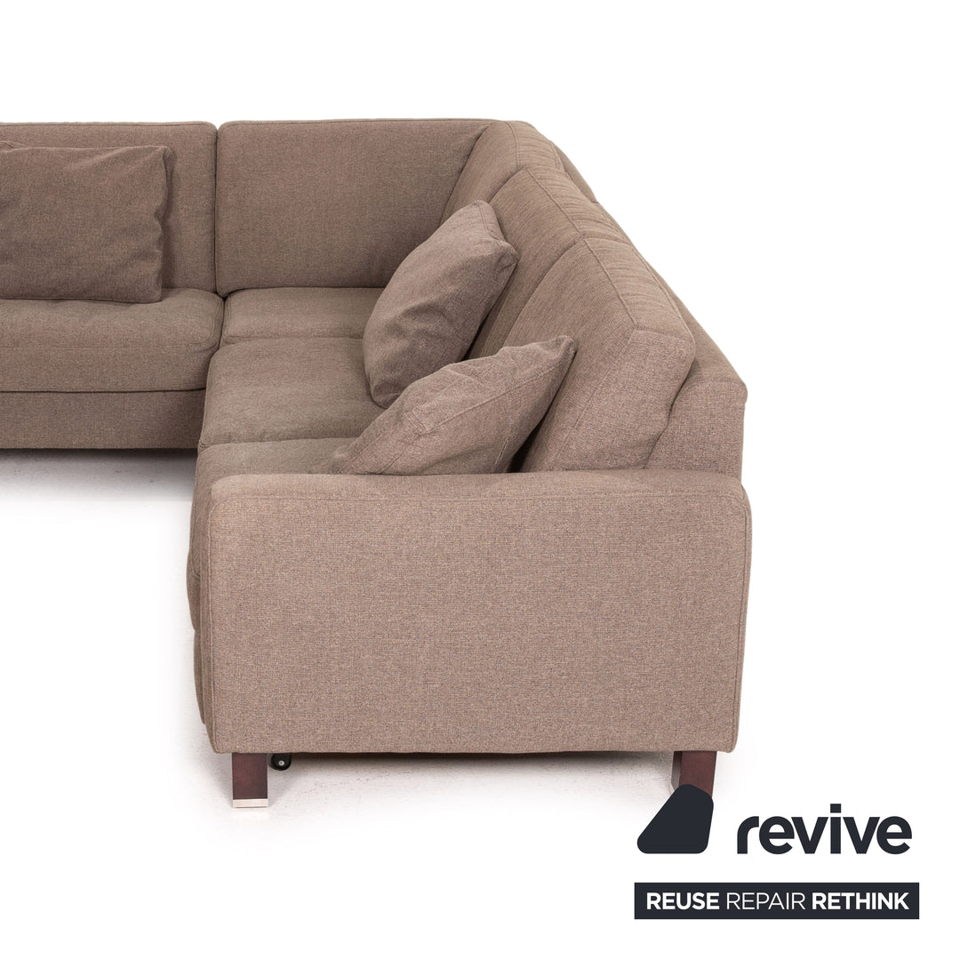 Ewald Schillig Stoff Ecksofa Graubraun Schlaffunktion Funktion Schlafsofa Couch Sofa