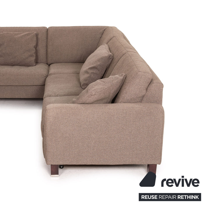 Ewald Schillig Stoff Ecksofa Graubraun Schlaffunktion Funktion Schlafsofa Couch Sofa