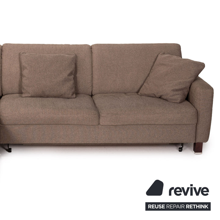 Ewald Schillig Stoff Ecksofa Graubraun Schlaffunktion Funktion Schlafsofa Couch Sofa