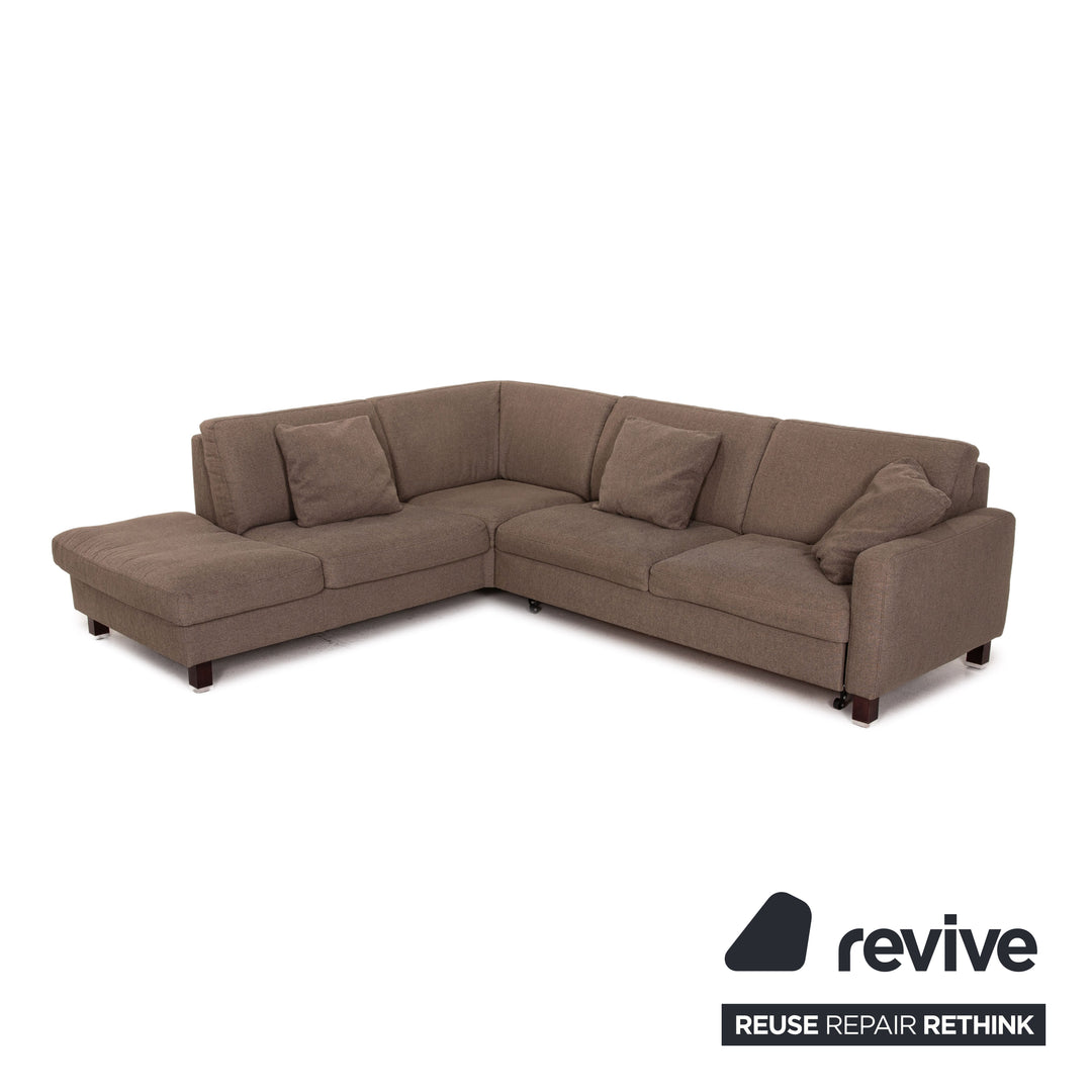 Ewald Schillig Stoff Ecksofa Graubraun Schlaffunktion Funktion Schlafsofa Couch Sofa