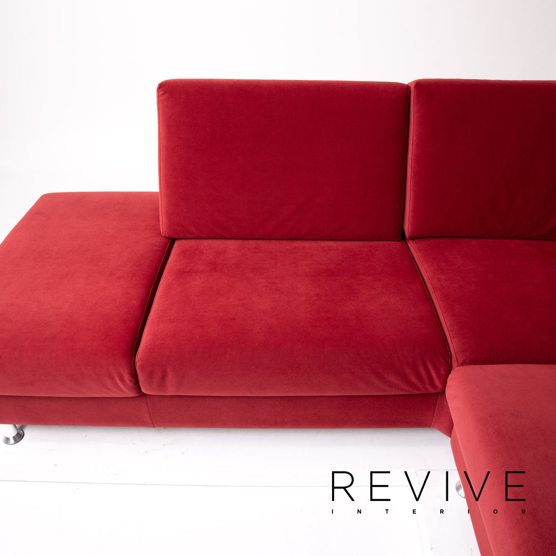 Ewald Schillig Stoff Ecksofa Rot Mikrofaser Sofa Couch #13521