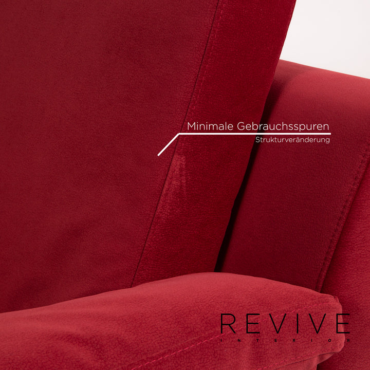 Ewald Schillig Stoff Ecksofa Rot Mikrofaser Sofa Couch #13521