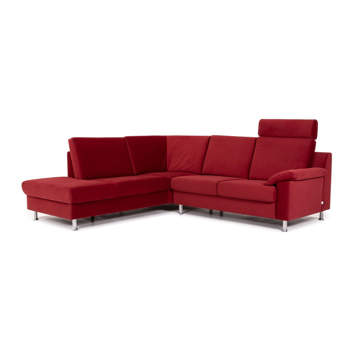 Ewald Schillig Stoff Ecksofa Rot Mikrofaser Sofa Couch #13521