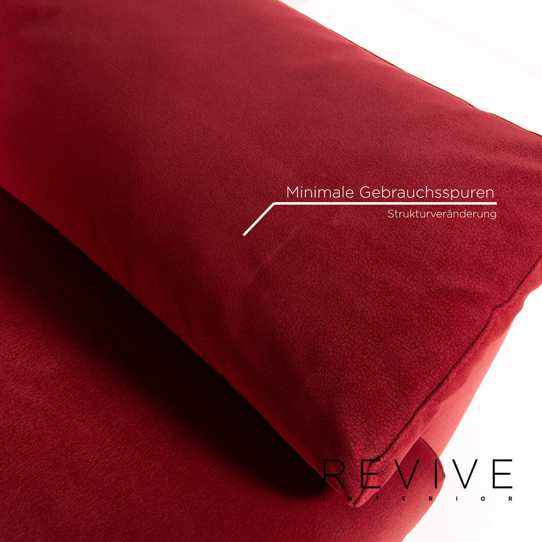 Ewald Schillig Stoff Ecksofa Rot Mikrofaser Sofa Couch #13521