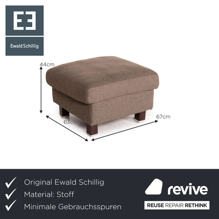 Ewald Schillig fabric stool grey-brown