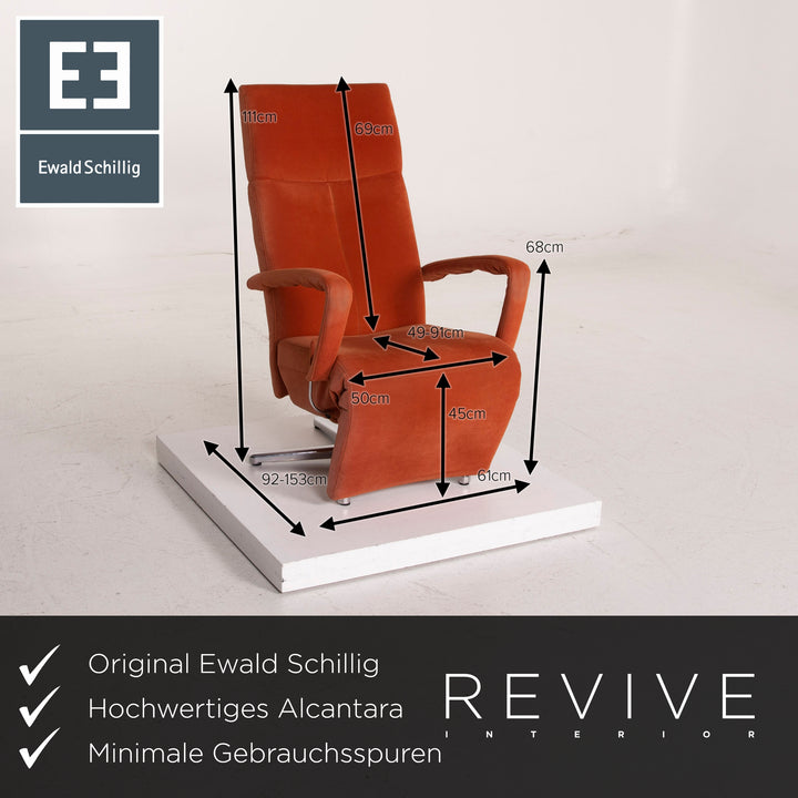 Ewald Schillig fabric armchair set Orange Alcantara relax function set #15345