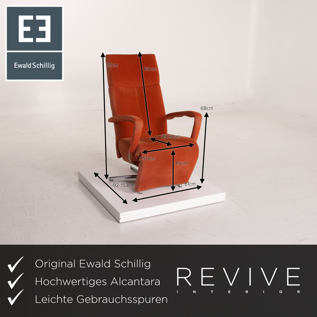 Ewald Schillig Stoff Sessel Orange Alcantara Relaxfunktion #15344
