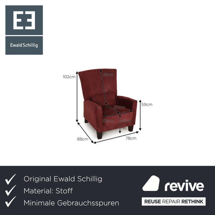 Ewald Schillig Stoff Sessel Rot Dunkelrot