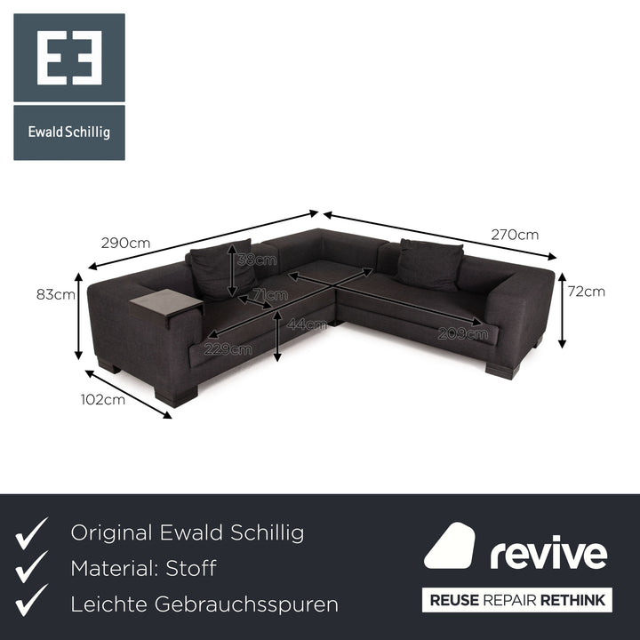 Ewald Schillig Stoff Sofa Anthrazit Ecksofa Couch Outlet