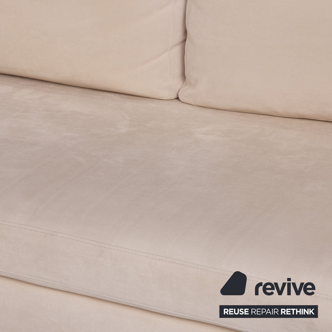 Ewald Schillig Stoff Sofa Creme Ecksofa Recamiere links