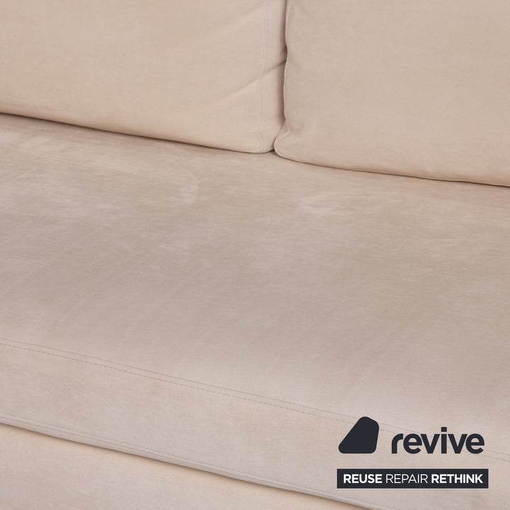 Ewald Schillig Stoff Sofa Creme Ecksofa Recamiere links