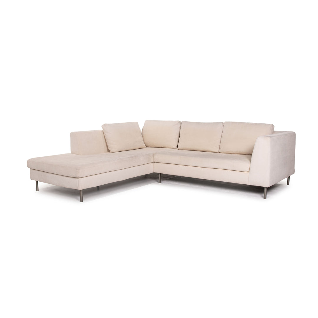 Ewald Schillig Stoff Sofa Creme Ecksofa Recamiere links