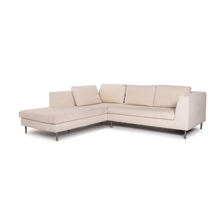 Ewald Schillig Stoff Sofa Creme Ecksofa Recamiere links