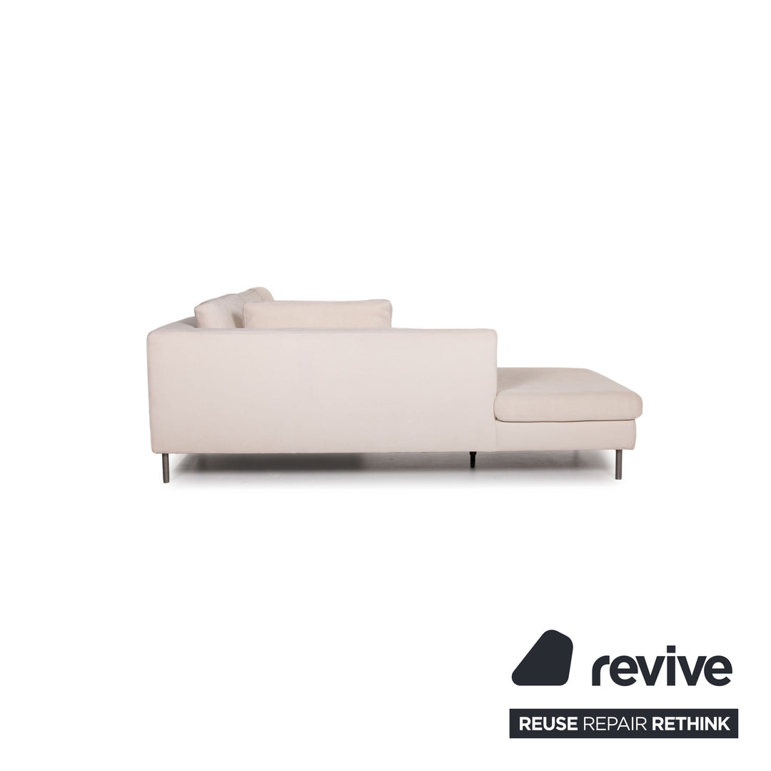 Ewald Schillig Stoff Sofa Creme Ecksofa Recamiere links