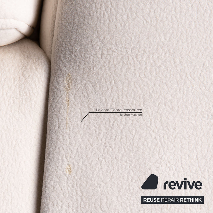 Ewald Schillig Stoff Sofa Creme Ecksofa Recamiere links