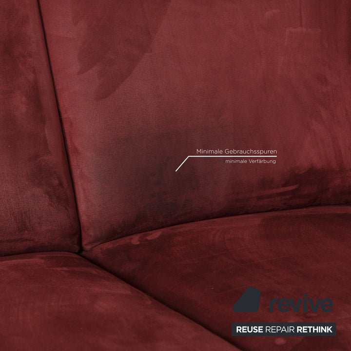 Ewald Schillig Fabric Sofa Dark Red Corner Sofa Couch