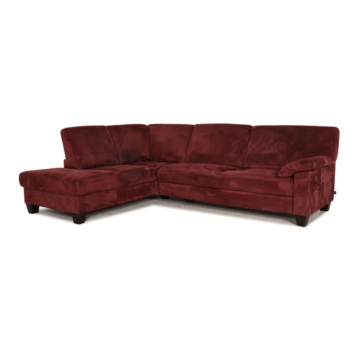 Ewald Schillig Fabric Sofa Dark Red Corner Sofa Couch