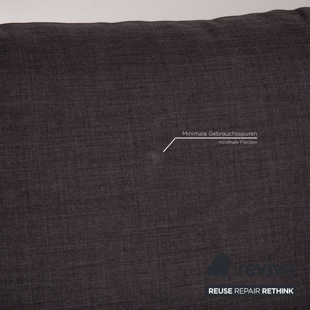 Ewald Schillig fabric sofa set anthracite 2x two-seater 1x stool