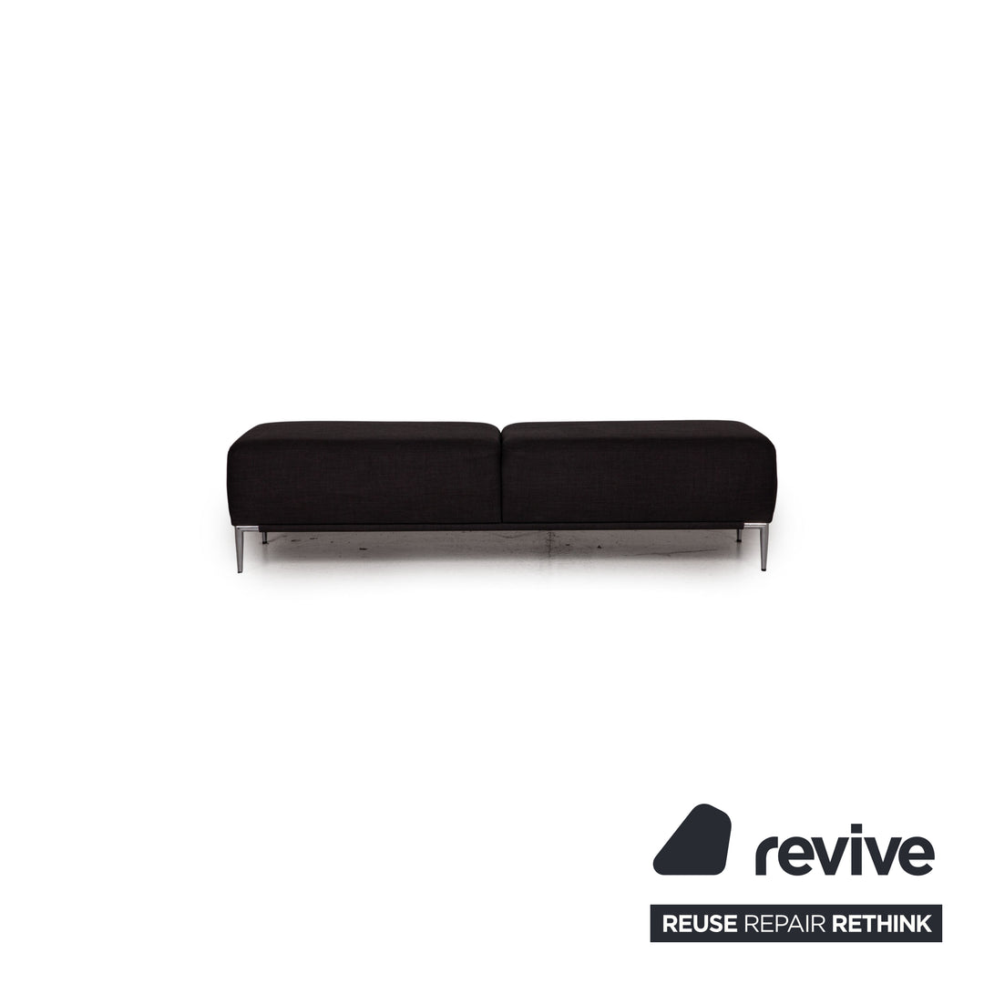 Ewald Schillig fabric sofa set anthracite 2x two-seater 1x stool