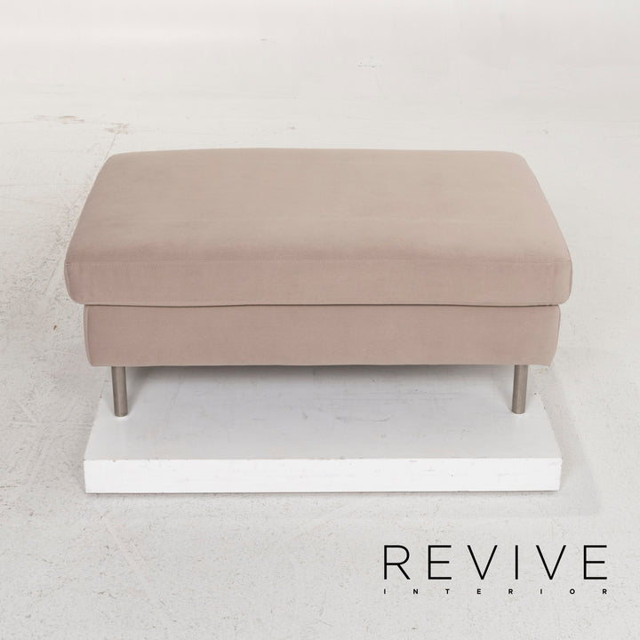 Ewald Schillig Stoff Sofa Garnitur Beige Ecksofa Hocker #13157