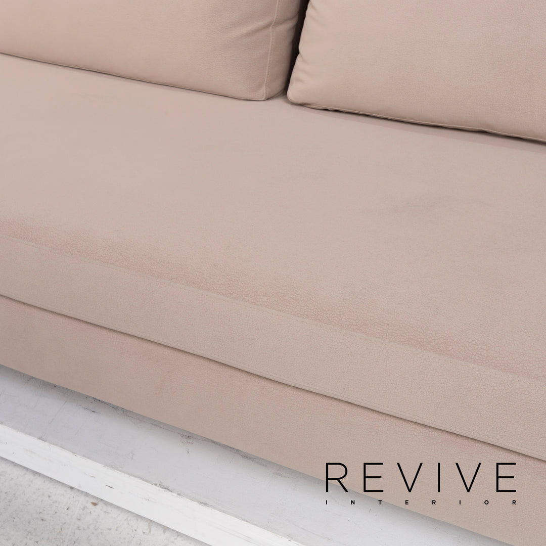 Ewald Schillig Stoff Sofa Garnitur Beige Ecksofa Hocker #13157