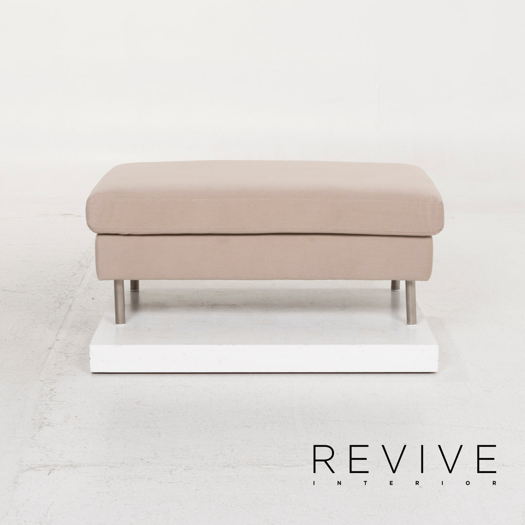 Ewald Schillig Stoff Sofa Garnitur Beige Ecksofa Hocker #13157
