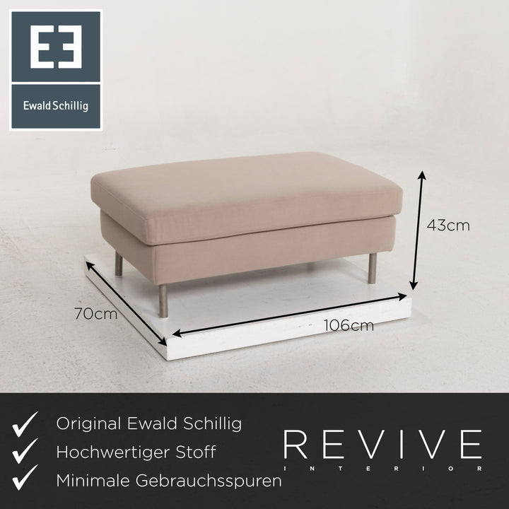 Ewald Schillig Stoff Sofa Garnitur Beige Ecksofa Hocker #13157