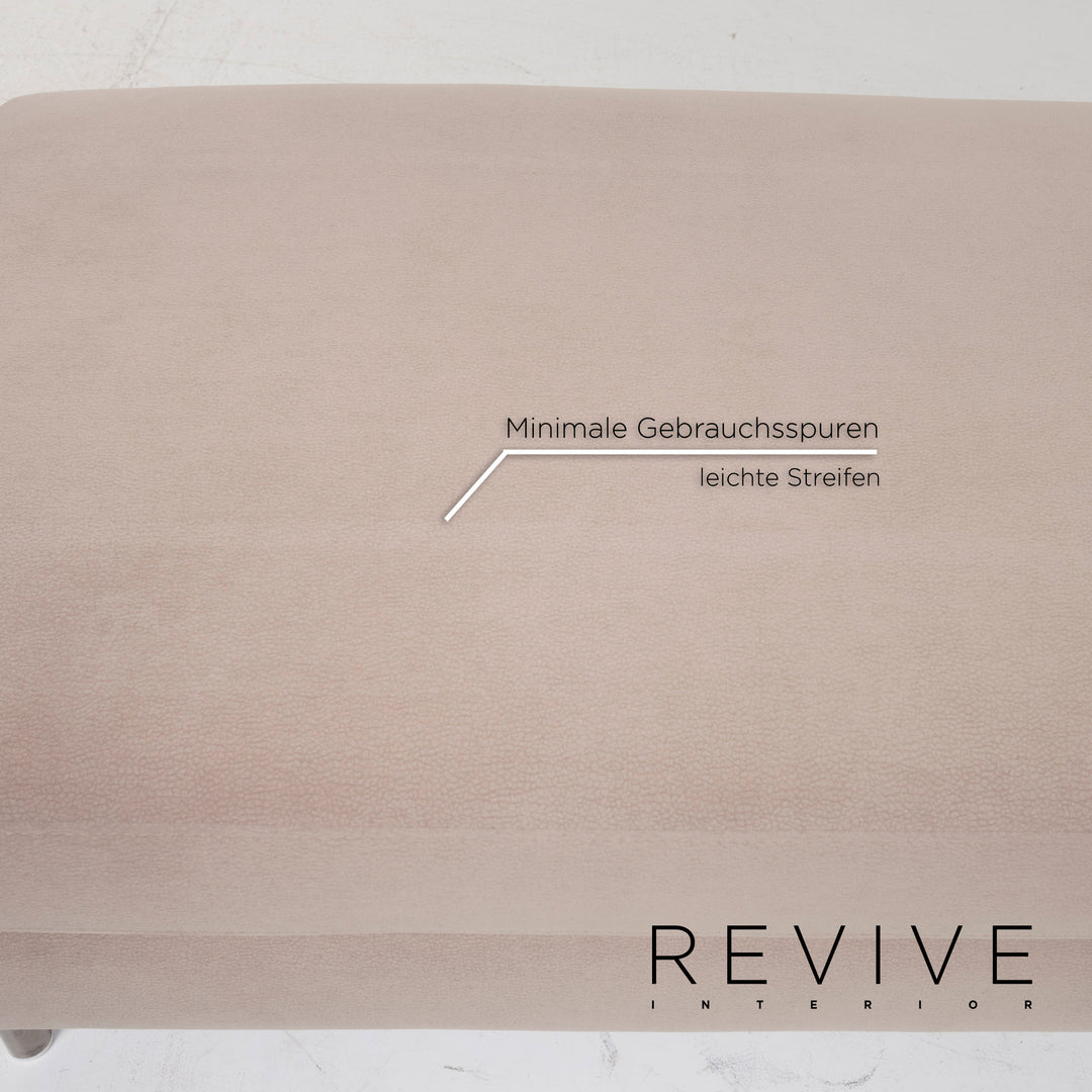 Ewald Schillig Stoff Sofa Garnitur Beige Ecksofa Hocker #13157