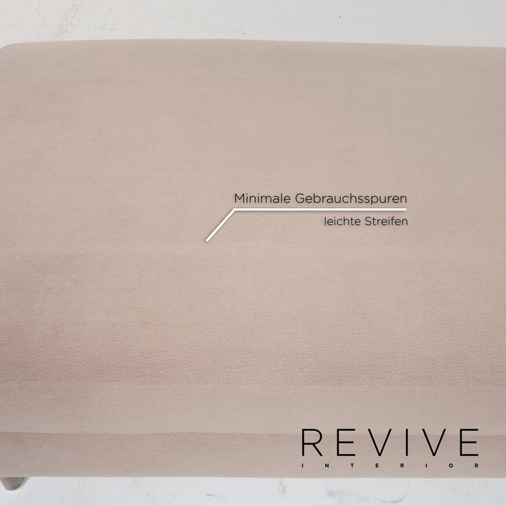 Ewald Schillig Stoff Sofa Garnitur Beige Ecksofa Hocker #13157